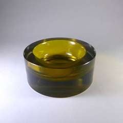 A Large Circular Murano Sommerso Glass Ashtray