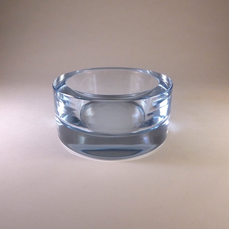 A Large Pale Blue Round Ashtray