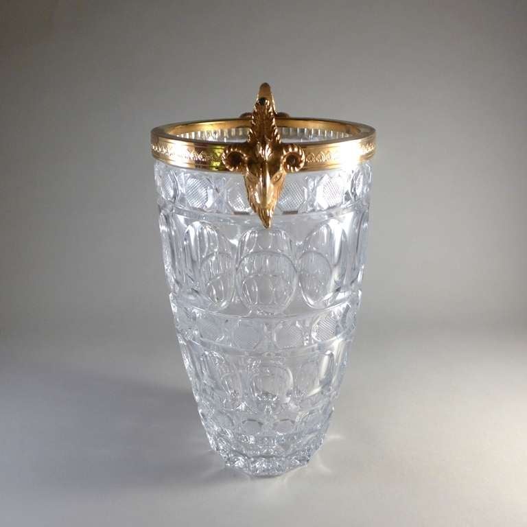 Italian A Versace Glass Ice Bucket with Gilt Bronze Mounts 1970s