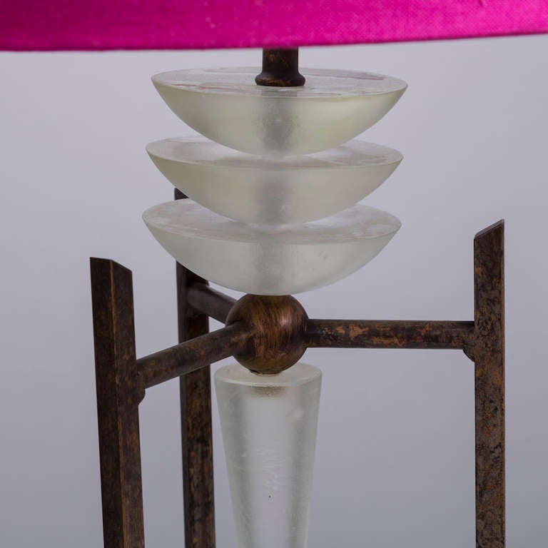 A Van Teal Sculptural Metal and Lucite Table Lamp 1960s In Excellent Condition In London, GB