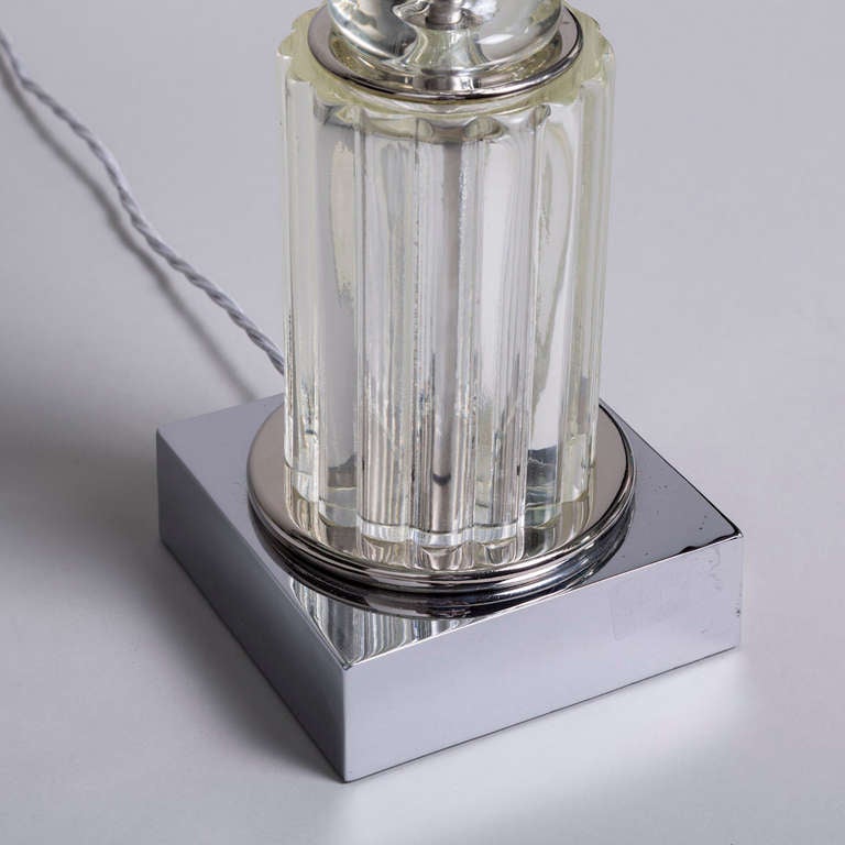 Single Tall Moulded Glass Urn Shaped Table Lamp, 1960s In Excellent Condition For Sale In London, GB