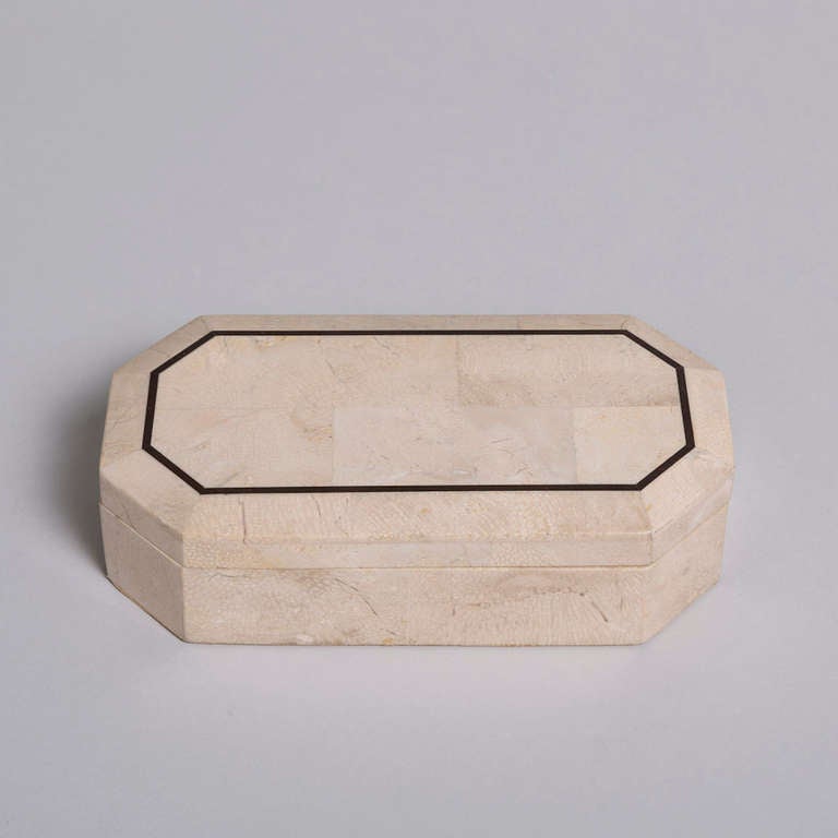 American Maitland-Smith Designed Tessellated Stone Box, 1980s