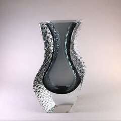 A Tall Teardrop Mandruzzato Designed Murano Sommerso Glass Vase