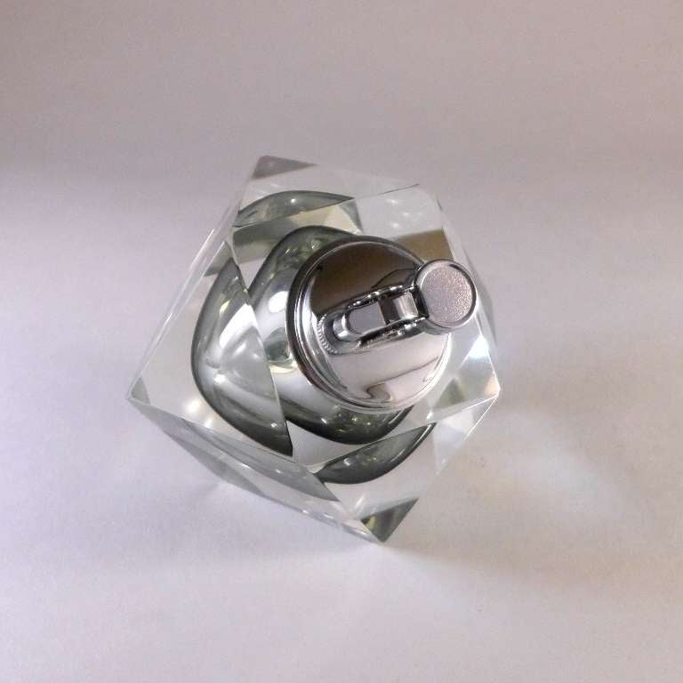 Italian A Charcoal Faceted Murano Sommerso Glass Lighter