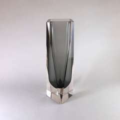 A Large Rare Faceted Murano Sommerso Glass Vase