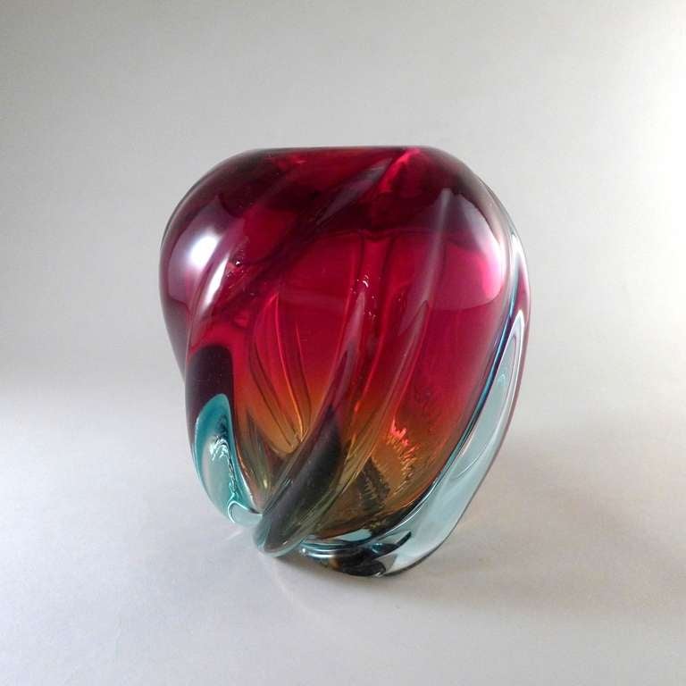 A Twisted Murano Fused Glass Vase