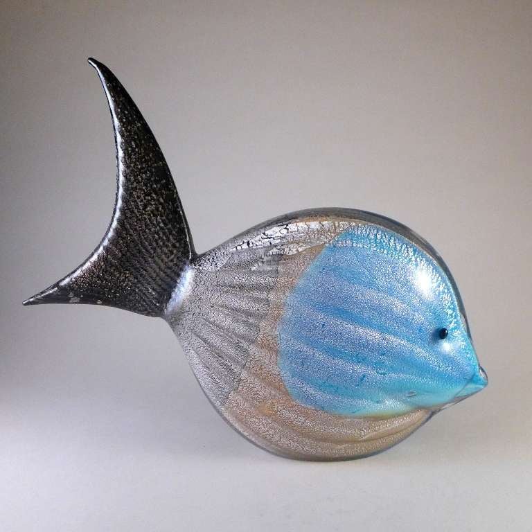 Rare Murano Glass Fish Sculpture For Sale at 1stDibs