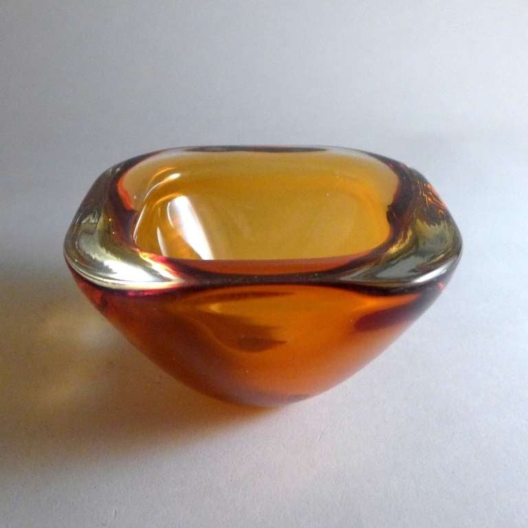 Italian Toffee Colored Murano Glass Bowl