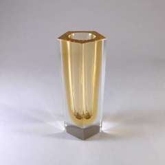 A Small Hexagonal Murano Sommerso Glass Vase