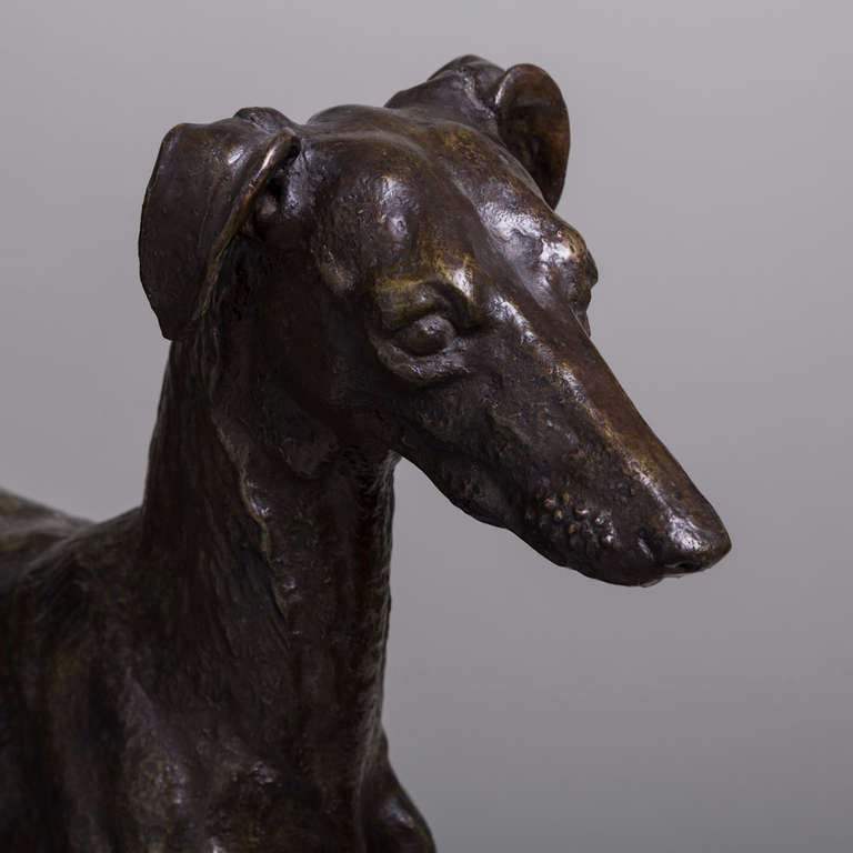 A Pair of Cast Bronze Whippets by Talisman 2