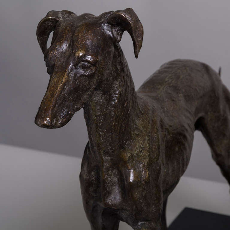 A Pair of Cast Bronze Whippets by Talisman 3