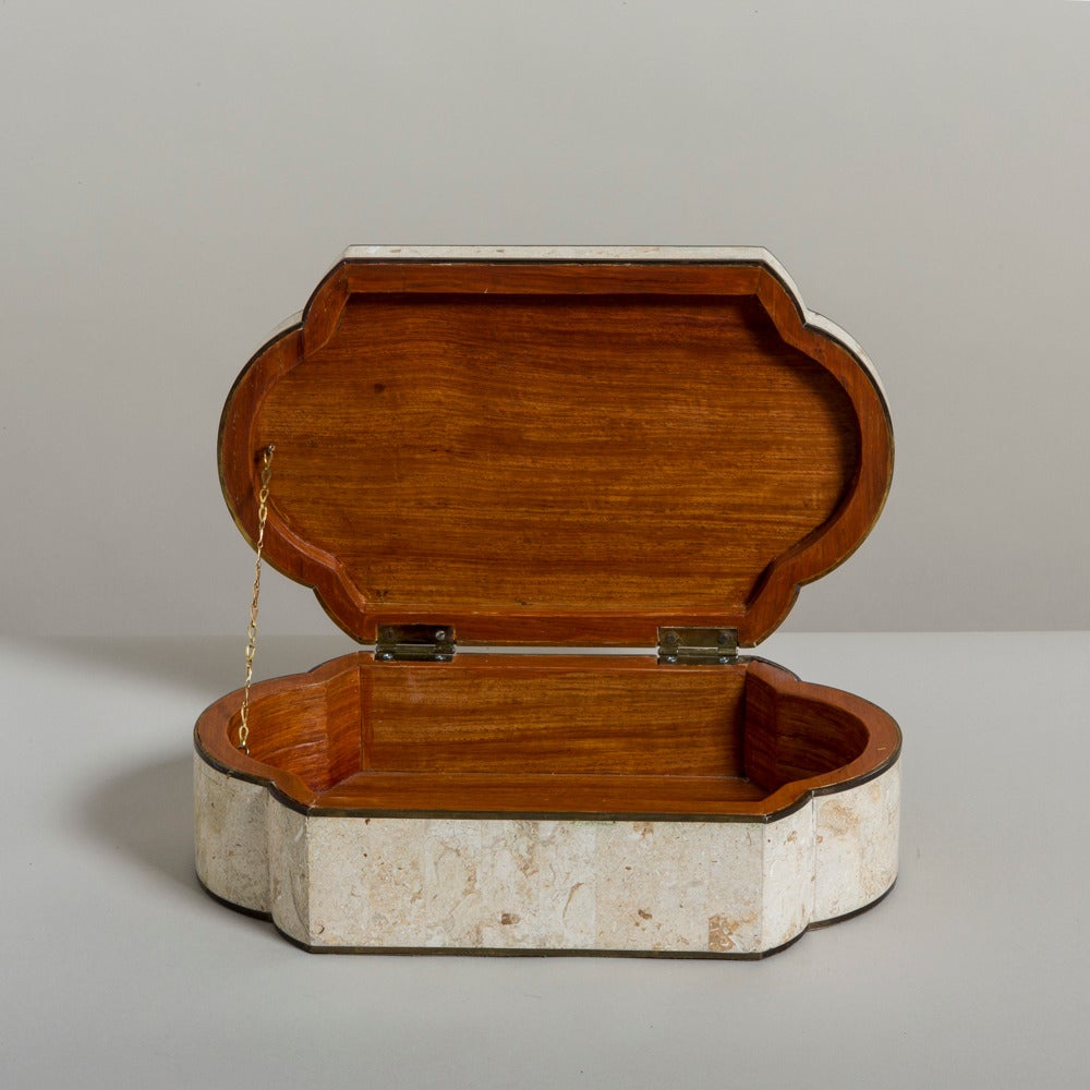 A Tessellated Coral Stone Veneered Box by Maitland Smith 1970s