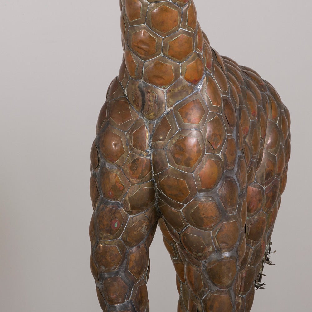 20th Century Copper and Brass Giraffe by Sergio Bustamante 12/100 For Sale