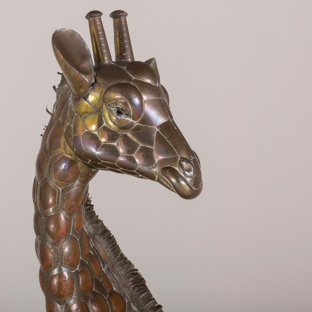 Copper and Brass Giraffe by Sergio Bustamante 12/100 In Excellent Condition For Sale In London, GB