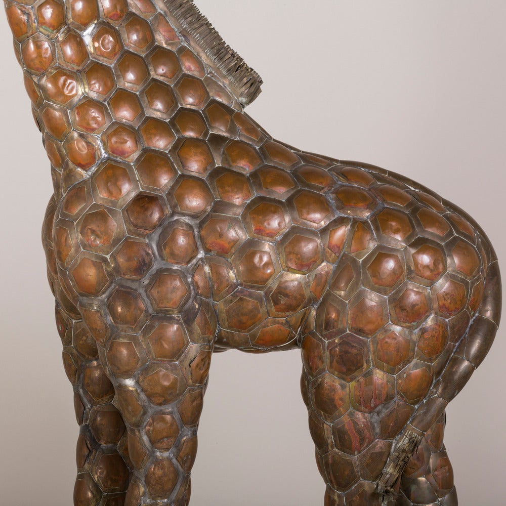 Copper and Brass Giraffe by Sergio Bustamante 12/100 For Sale 2