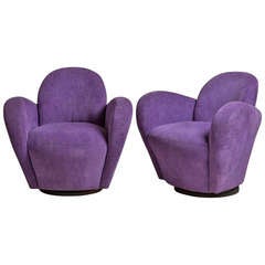 A Pair of Kagan Swivel Armchairs for Directional USA 1970s