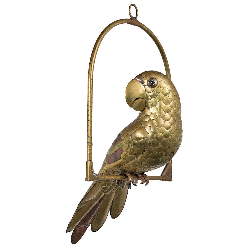 Small Parrot on an Arch Stand by Sergio Bustamante, 1960s-1970s