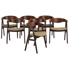 A Superb Set of Eight Danish Rosewood Chairs by Erik Kirkgaard 1950s