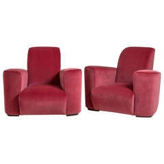 A Pair of Art Deco Inspired Club Chairs by Talisman