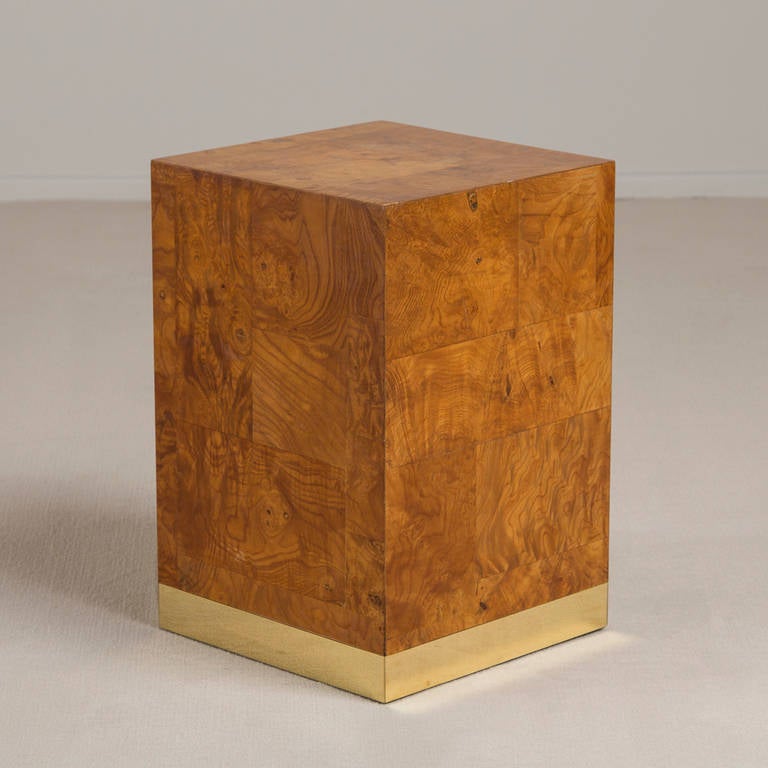 A Paul Evans designed Burwood and Brass Cube/Side Table 1970s In Excellent Condition In London, GB