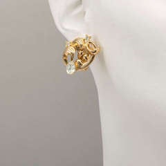 A Vintage Gold and Rhinestone Necklace, Bracelet and Earring Set