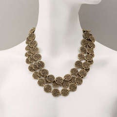 Retro A Multi Disc Necklace and Earrings Set by Napier 1970's