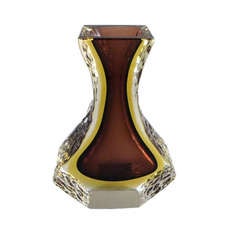 A Teardrop Mandruzzato Designed Murano Sommerso Glass Vase