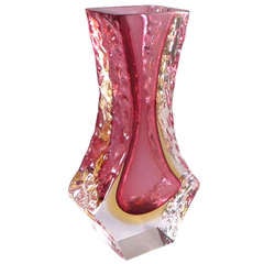 A Teardrop Mandruzzato Murano Sommerso Glass Vase