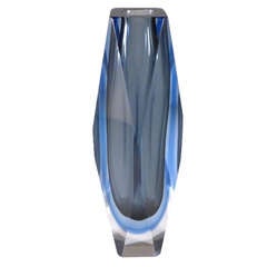 A Rare Faceted Murano Sommerso Glass Vase