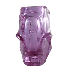 A Sculptural Lilac Glass Vase