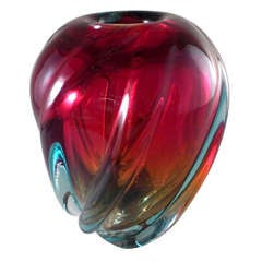 A Twisted Murano Fused Glass Vase
