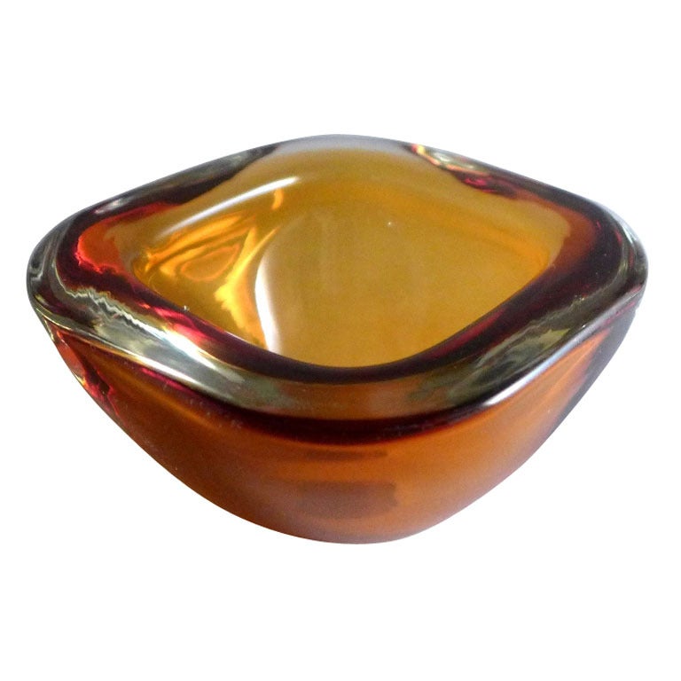 Toffee colored Murano glass bowl.