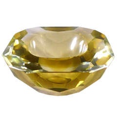 A Rare Heavy Murano Sommerso Multi Faceted Bowl