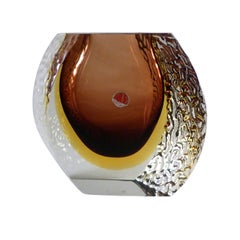 Large Mandruzzato Designed Murano Sommerso Glass Vase