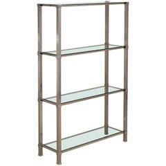 A French Pierre Vandel designed Nickel and Glass Etagere 1970s