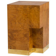 A Paul Evans designed Burwood and Brass Cube/Side Table 1970s