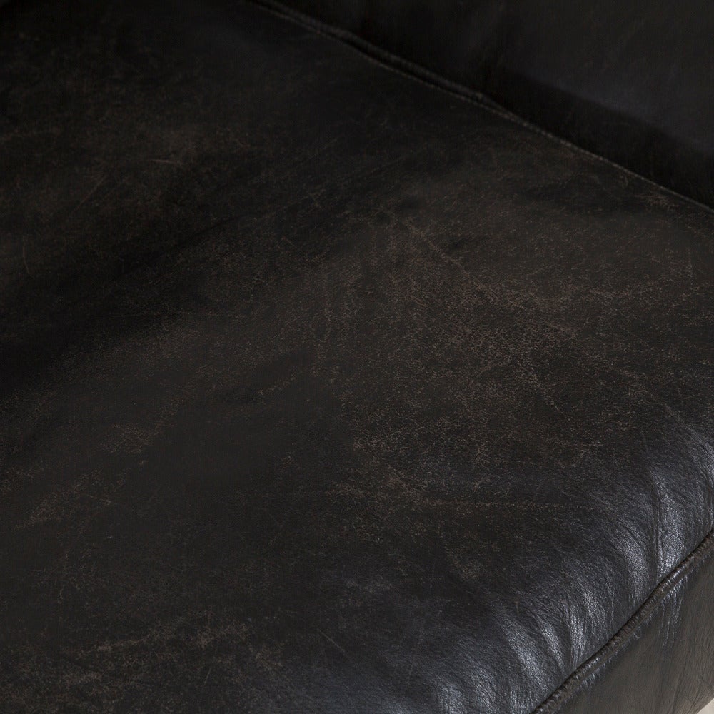 Danish Mogens Hansen Black Leather Upholstered Sofa, 1950s For Sale 2
