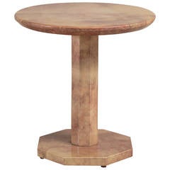 A Small Lacquered Goatskin Side Table 1960s