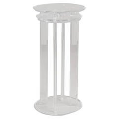 A Tall Lucite Pedestal with an Oval Revolving Top 1970s
