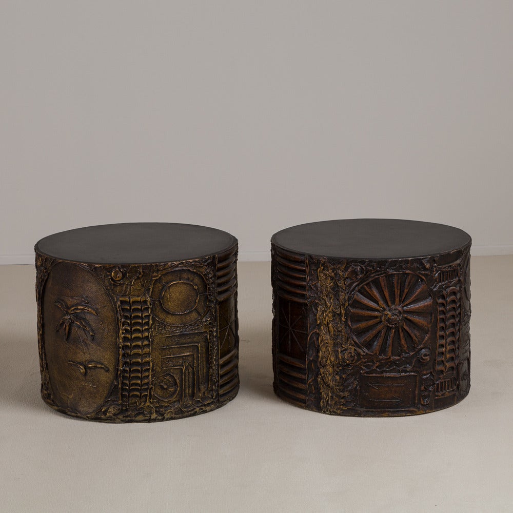 American A Pair of Resin Wrapped Side Tables by Adrian Pearsall 1960s