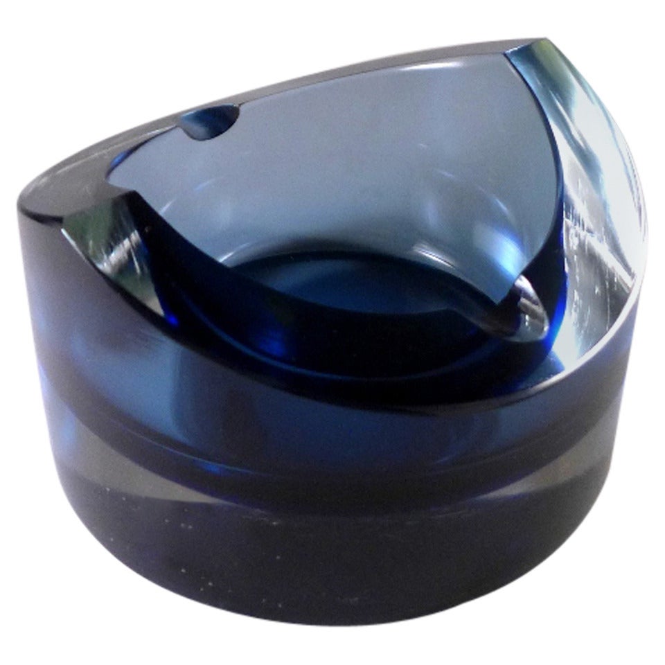 Circular Murano Glass Ashtray Designed by Seguso For Sale