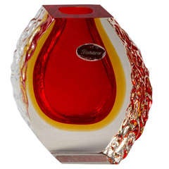A Mandruzzato Designed Murano Sommerso Glass Vase