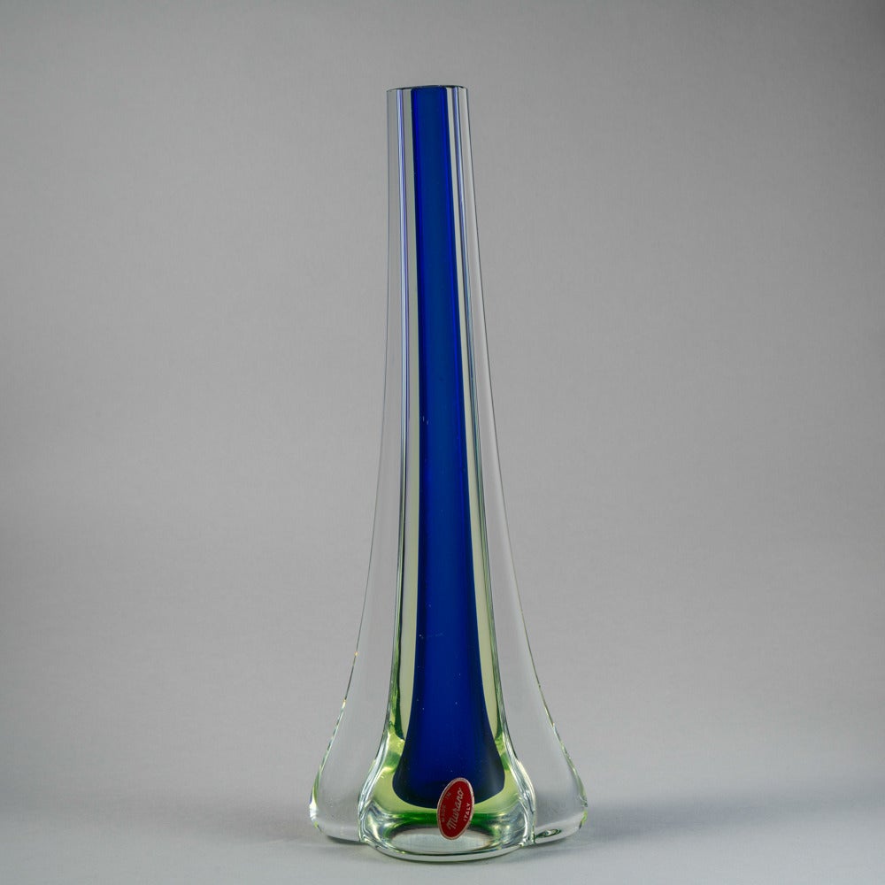 A Sommerso Murano Glass Teardrop Shaped Vase 1960s