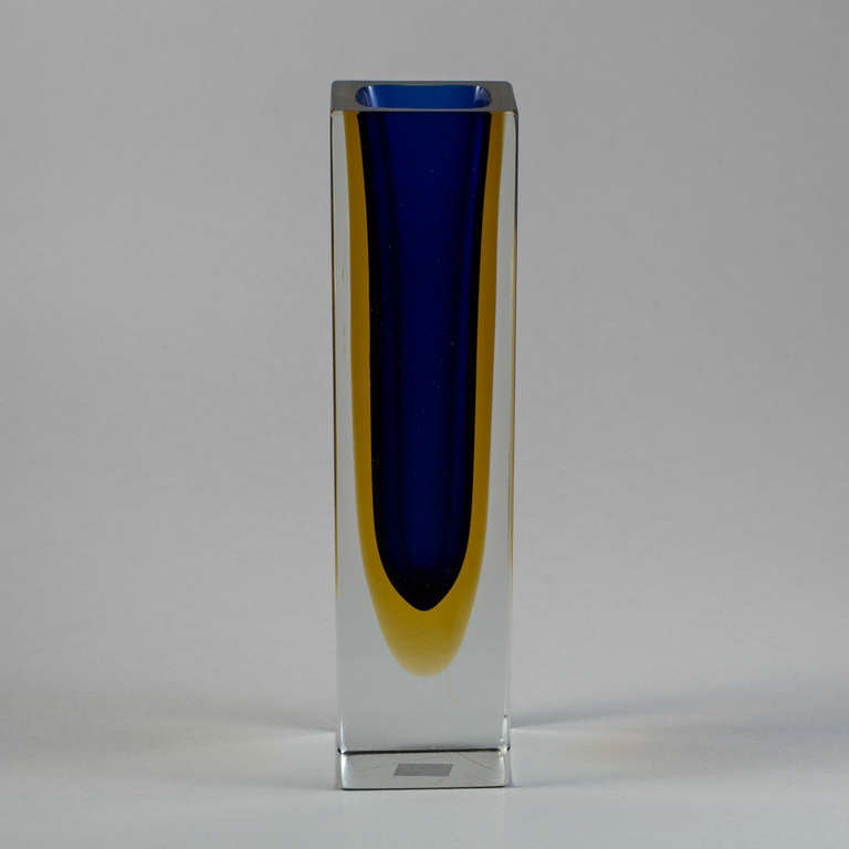 Italian A Murano Sommerso Glass Vase