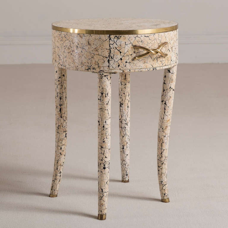 A Tessellated Stone Side Table in the manner of Maitland Smith