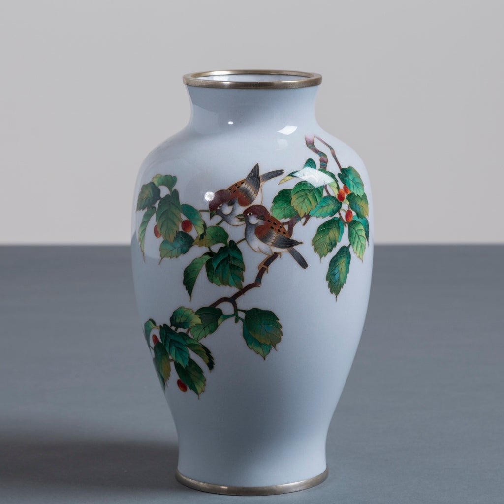 A Japanese Cloisonne´ enamel vase from the Showa period.

