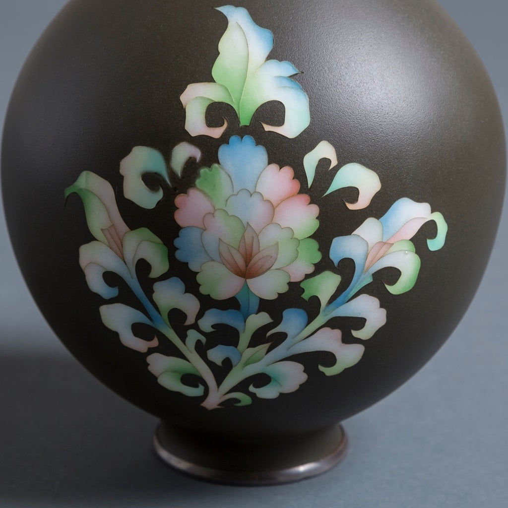Japanese Cloisonné Enamel Vase by Ando, Stamped at 1stDibs