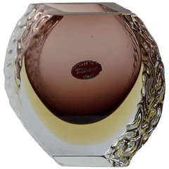 A Mandruzzato Lilac 
Amber Glass Vase