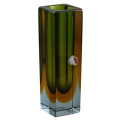 Small Murano Sommerso Glass Vase