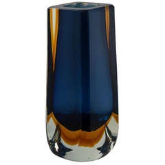 A Square Swedish Sommerso Glass Vase